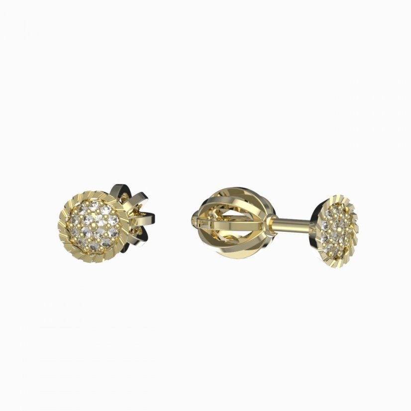 BG zlaté náušnice 1363 Žluté zlato - 585 Diamant
