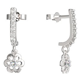BeKid dětské náušnice šestilístek 842 Bílé zlato - 585 Diamant