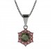 BG pendant circular 230-0 - Metal: Silver 925 - rhodium, Stone: Garnet