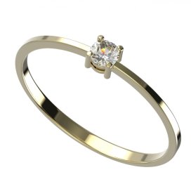 BG zlatý diamantový prstýnek 906 Žluté zlato - 585 Diamant lab-grown