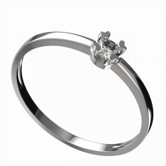 BG zlatý prstýnek s diamanty 883 C Bílé zlato - 585 Diamant lab-grown