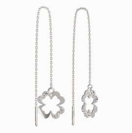 BeKid dívčí náušnice čtyřlístek 1170 Bílé zlato - 585 Diamant