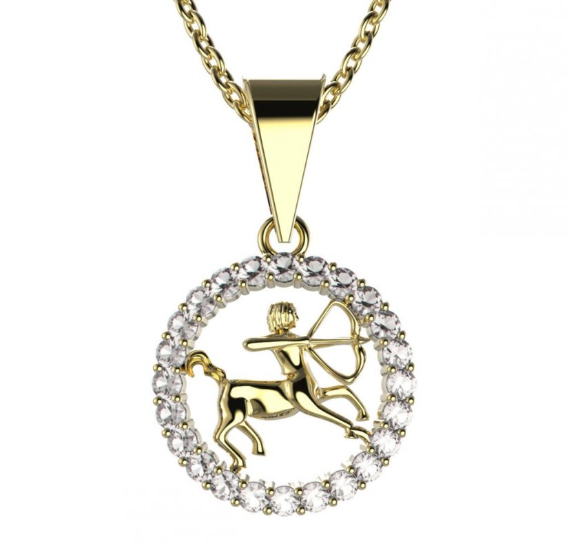 BG zlatý přívěšek Střelec 052 Žluté zlato - 585 Diamant