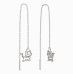 BeKid, Gold kids earrings -1184 - Switching on: Chain 9 cm, Metal: White gold -585, Stone: Light blue cubic zircon