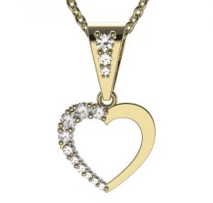 BG zlatý přívěšek srdíčko 1263 Žluté zlato - 585 Diamant
