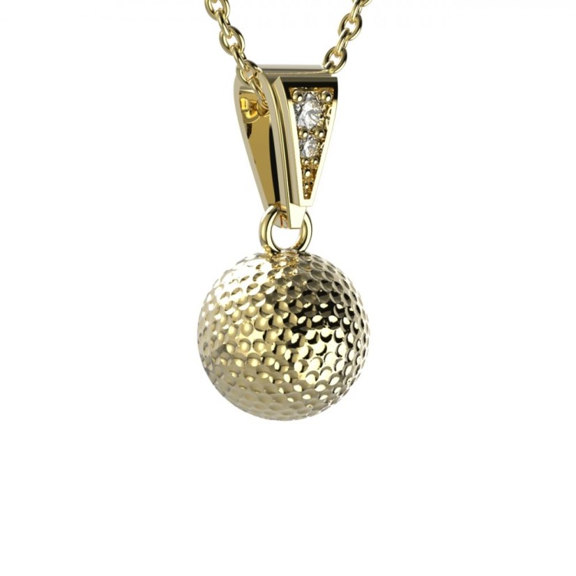 BG zlatý diamantový přívěšek Golfový míč 1379 Žluté zlato - 585 Diamant