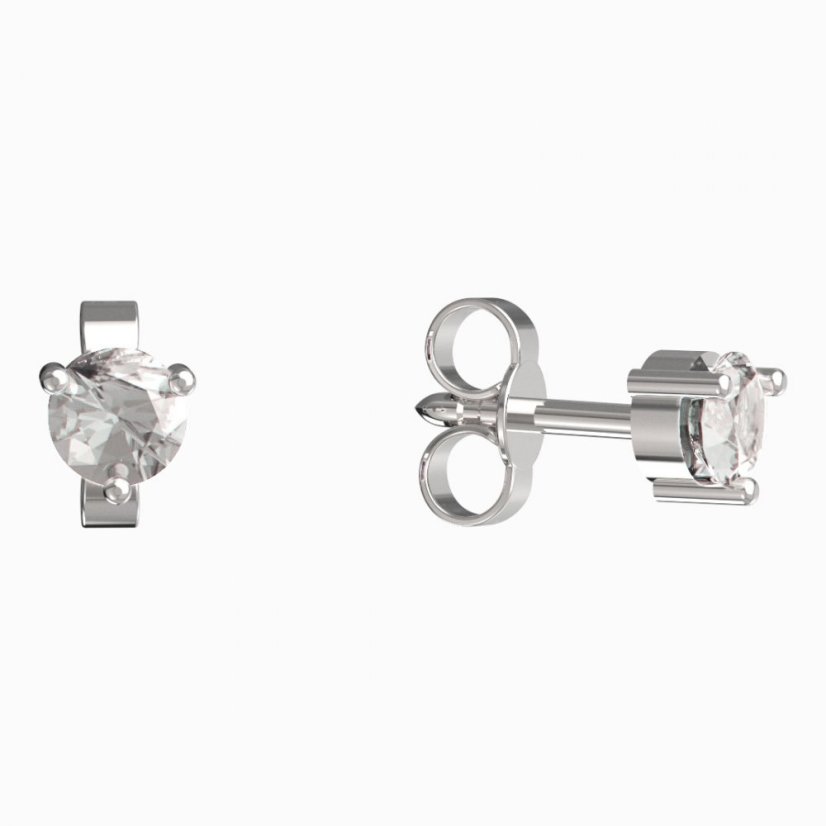 BG zlaté náušnice 781 Bílé zlato - 585 Diamant