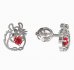 BeKid, Gold kids earrings -1192 - Switching on: Screw, Metal: White gold 585, Stone: Red cubic zircon