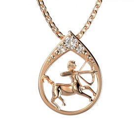 BG zlatý diamantový přívěšek Střelec 047 Růžové zlato 585 (30-90dní) Diamant lab-grown
