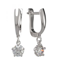 BG zlaté náušnice 875 Bílé zlato - 585 Diamant