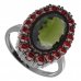 BG ring oval 523-I - Metal: Silver 925 - rhodium, Stone: Garnet