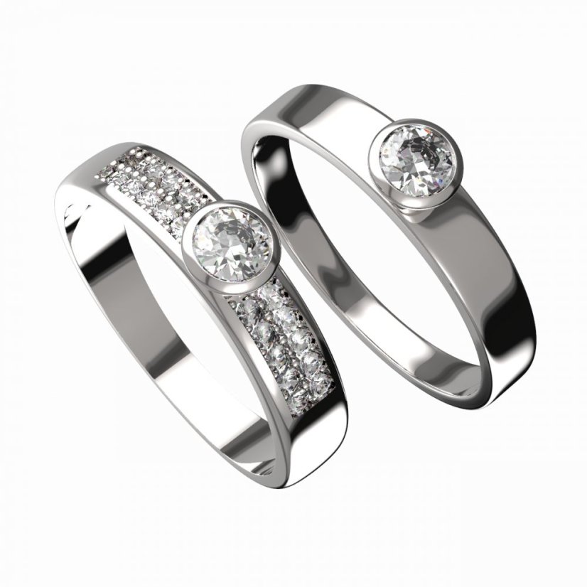 BG zlatý diamantový snubní prsten F/555m Růžové zlato 585 (30-90dní) Diamant lab-grown