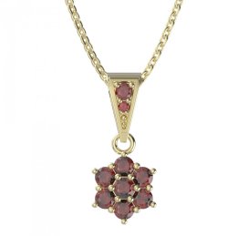 BG přívěšek 002 Stříbro 925 - pozlacené Granát