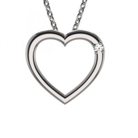 BG zlatý diamantový přívěšek srdíčko 1560 Bílé zlato - 585 Diamant lab-grown