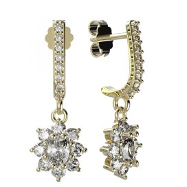 BG zlaté náušnice s diamanty 627 Žluté zlato - 585 Diamant lab-grown