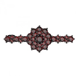 BG brož 011 Stříbro 925 - ruthenium (30-90dní) Granát