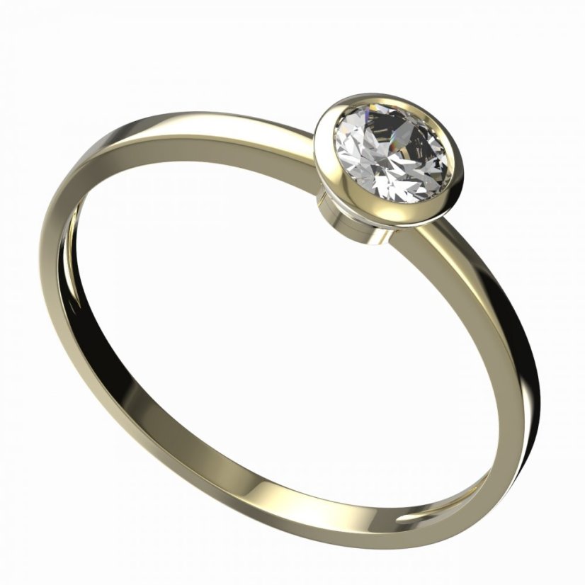 BG zlatý diamantový prstýnek 555 C Žluté zlato - 585 Diamant lab-grown
