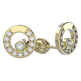BG zlaté diamantové náušnice 1579 Žluté zlato - 585 Diamant lab-grown