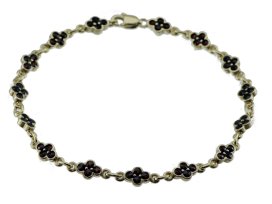 BG náramek český přírodní granát  200 Stříbro 925 - pozlacené Granát