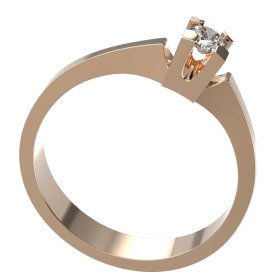 BG zlatý diamantový prstýnek 783 Růžové zlato 585 (30-90dní) Diamant lab-grown