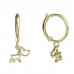 BeKid, Gold kids earrings -1159 - Switching on: Circles 12 mm, Metal: Yellow gold 585, Stone: Light blue cubic zircon