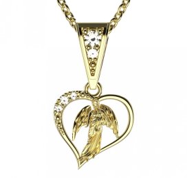 BG zlatý přívěšek anděl 1178 Žluté zlato - 585 Diamant
