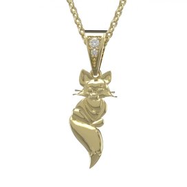 BG zlatý přívěšek liška 1380 Žluté zlato - 585 Diamant