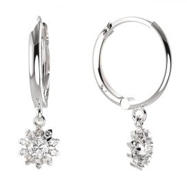 BG zlaté diamantové náušnice 987 Bílé zlato - 585 Diamant lab-grown