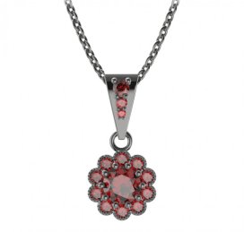 BG přívěs kulatý 149-2 Stříbro 925 - ruthenium (30-90dní) Granát