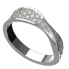 BG zlatý  prstýnek 1457 /zásnubní-snubní/ Bílé zlato - 585 Diamant