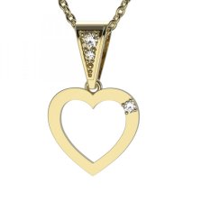 BG zlatý diamantový přívěšek srdíčko 1561 Žluté zlato - 585 Diamant lab-grown