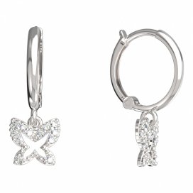 BeKid dětské náušnice motýlek 846 Bílé zlato - 585 Diamant