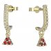 BeKid, Gold kids earrings -773 - Switching on: Pendant hanger, Metal: Yellow gold 585, Stone: Red cubic zircon
