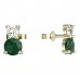 BeKid, Gold kids earrings -857 - Switching on: Puzeta, Metal: Yellow gold 585, Stone: Green cubic zircon
