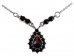 BG necklace with moldavite and garnet 053