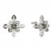 BG earring flower – 404 - Metal: Silver 925 - rhodium, Stone: Garnet