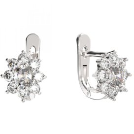 BG zlaté náušnice s diamanty 627 Bílé zlato - 585 Diamant lab-grown