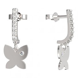 BeKid dětské náušnice motýlek 843 Bílé zlato - 585 Diamant