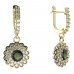 BG circular earring 463-84 - Metal: White gold 585, Stone: Moldavite and cubic zirconium