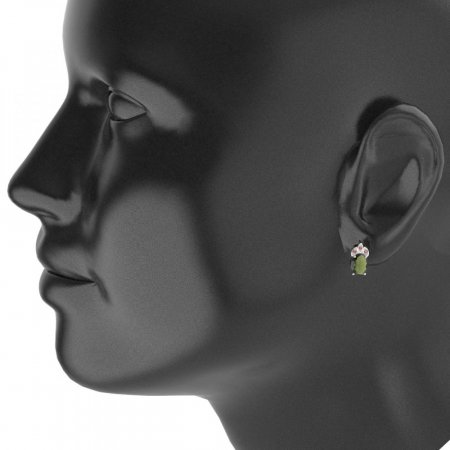BG garnet earring 961-07 - Metal: Silver 925 - rhodium, Stone: Garnet