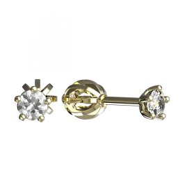 BG zlaté náušnice 873 Žluté zlato - 585 Diamant