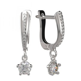 BG zlaté náušnice 874 Bílé zlato - 585 Diamant