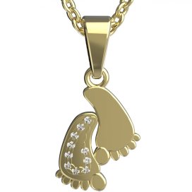 BeKid dětský přívěšek - nožičky 1370+ Žluté zlato - 585 Diamant