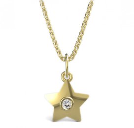 BeKid dětský zlatý přívěsek  1273 - hvězdička Žluté zlato - 585 Diamant