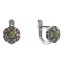BG náušnice kulaté -  994-07 Stříbro 925 - rhodium Vltavín a granát