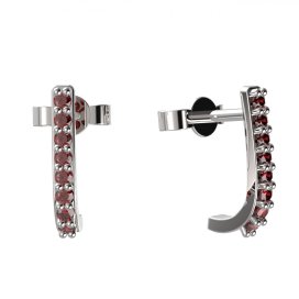 BG náušnice s českým granátem  91 Bílé zlato - 585 Granát