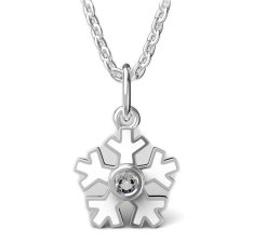 BeKid dětský zlatý přívěsek  1284 - vločka Bílé zlato - 585 Diamant