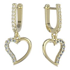 BeKid dívčí náušnice srdíčko 1250 Žluté zlato - 585 Bílý kubický zirkon