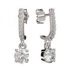 BG zlaté diamantové náušnice 726 Bílé zlato - 585 Diamant lab-grown