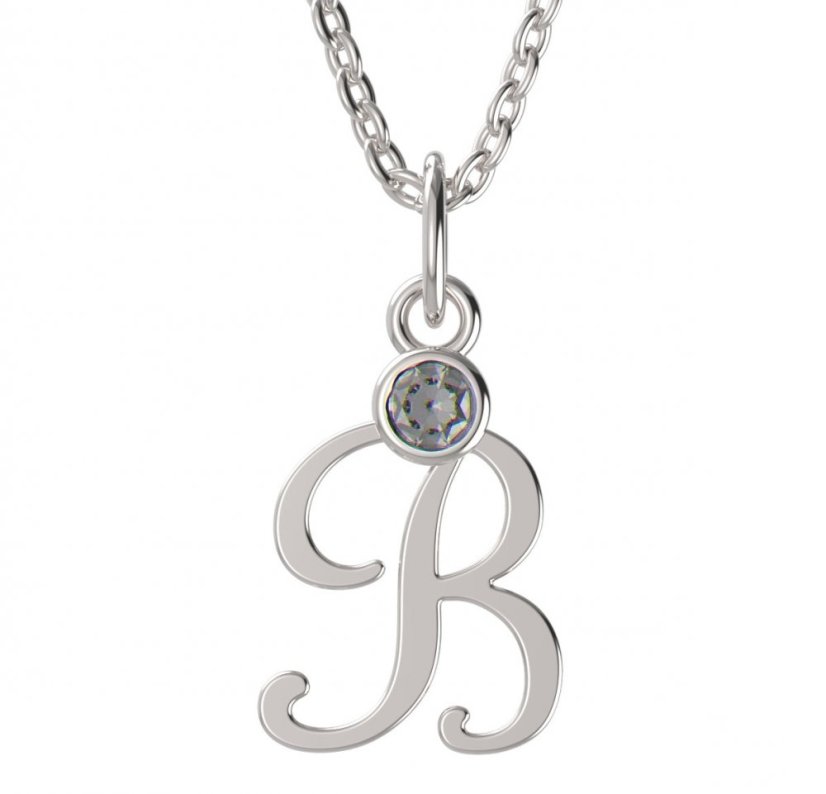 BeKid dětský zlatý přívěsek písmenko B - 1311 Bílé zlato - 585 Diamant